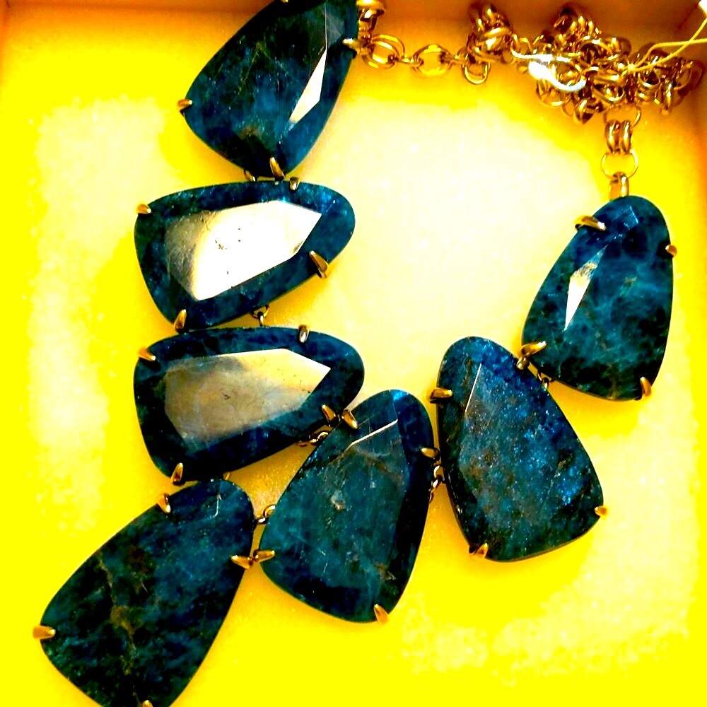 NWT RARE & Retired Kendra Scott Harlow Apatite & Yellow Gold STUNNING & Coveted! - Picture 14 of 16